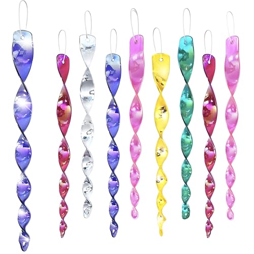 12Pcs Woodpecker Deterrent for House, Wind Driven Rotation Bird Scare Rods, Colorful Bird Reflectors to Keep Birds, Woodpeckers, Pigeons Away from House, Outdoor Garden, Patio and Yard - color: 12pcs Colorful