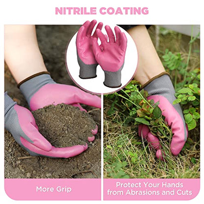 WORKPRO Aluminum Garden Tool Set, 4PCS Heavy Duty Gardening Tools - style: Pink