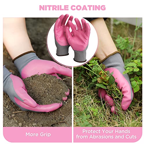 WORKPRO Aluminum Garden Tool Set, 4PCS Heavy Duty Gardening Tools - style: Pink