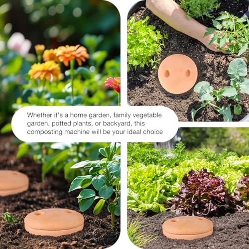 Underground Worm Farm 10 * 4.13 * 4.13Inch Garden Composting bin Ceramics Outdoor Gardening Compost Bin with Holes and Lid Clay for Vegetable Backyard Compost Bin Outdoor - style: 1pcs：10*4.13*4.13Inch