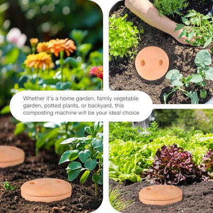 Underground Worm Farm 10 * 4.13 * 4.13Inch Garden Composting bin Ceramics Outdoor Gardening Compost Bin with Holes and Lid Clay for Vegetable Backyard Compost Bin Outdoor - style: 1pcs：10*4.13*4.13Inch