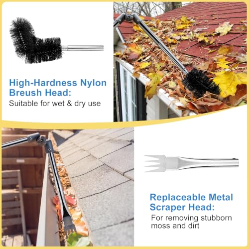12FT Gutter Cleaning Tools from the Ground - No Ladder Needed