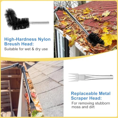 12FT Gutter Cleaning Tools from the Ground - No Ladder Needed