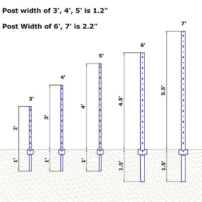 5 Feet Green, Pack of 10 Metal Fence Post, for 48 Inch High Garden Welded Wire Fence U-Channel Steel Garden Post - size: 5',10 PCS