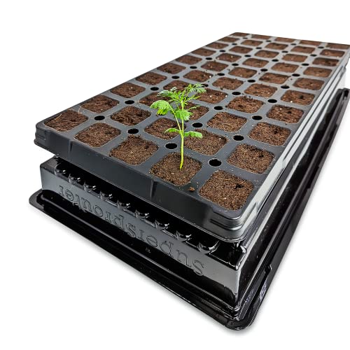 VPS OrganiPlug Hydroponic Seed Starter Plugs, 50 pcs in 1 Prefilled Tray, Rapid Root Planting Pods for Seedling, Clone, Cutting, Promotes Plant, Flower, Vegetable Growth w/Organic Soil Ingredients - size: 50 Pre-Filled Tray