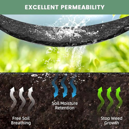 Sekcen Upgraded 2 Pack Rubber Mulch Roll Mat for Landscaping Recycled Rubber Walkway Black Permanent Mulch Pathway Playground 8' x 2'