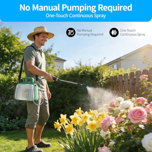 Battery Powered Sprayer 2 Gallon, 7.4V Foldable Electric Pump Sprayer