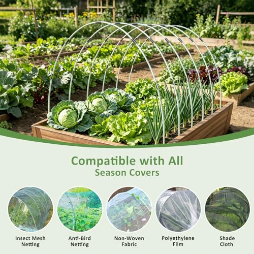 60Pcs Greenhouse Hoops for Raised Beds, Rust-Free Fiberglass - size: 60 PCS