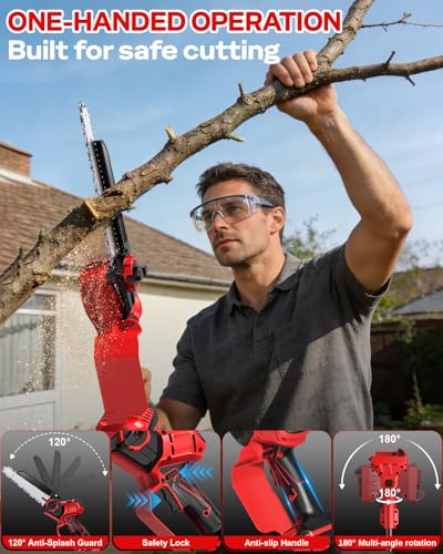 2-IN-1 Cordless Pole Saw and Chainsaw Compatible with Milwaukee Battery