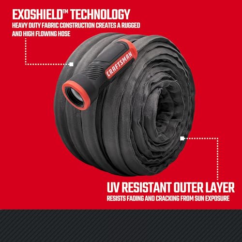 CRAFTSMAN ExoShield Heavy-Duty Fabric Hose - Industrial-Grade Lightweight Garden Hose, 50 Feet x 5/8 Inch - size: 50 Feet