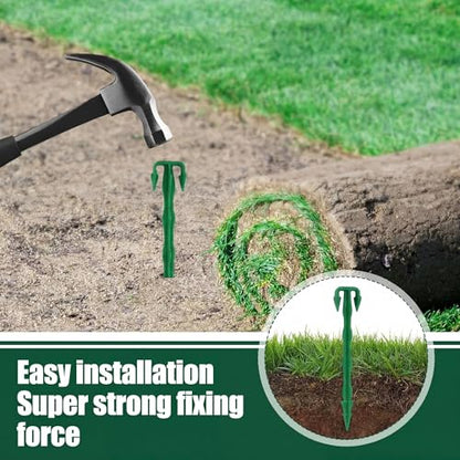 Nuanchu 100 Pcs 6 Inch Landscape Garden Stakes Bulk, Degradable Sod Spikes - size: 6 Inch