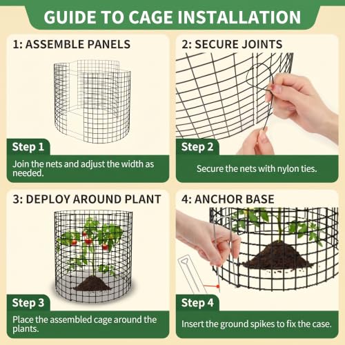 15 Pack Plant Protectors from Animals, 14x14 Plant Cages for Outdoor Plants