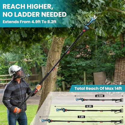 2-in-1 Cordless Pole Pruning Shears for Makita 18V Battery (No Battery) - style: 2 in 1 Blue for Makita 18V