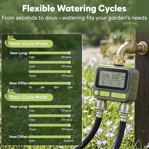 2 Zone Water Timer with Brass Inlet Outlet, Sprinkler Timer for Garden Hose - size: 2 Outlets