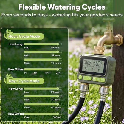 2 Zone Water Timer with Brass Inlet Outlet, Sprinkler Timer for Garden Hose - size: 2 Outlets