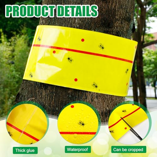 Qualirey 2 Pack Spotted Lanternfly Traps and 2 Rolls Spotted Lantern Fly Tree Tape Mesh Lantern Fly Killer with Jute Rope and Nails Effective Way to Catch Lanternflies and Nymphs Protecting Trees