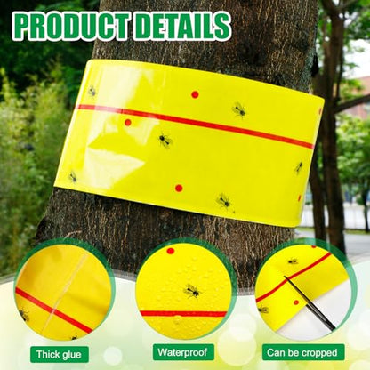 Qualirey 2 Pack Spotted Lanternfly Traps and 2 Rolls Spotted Lantern Fly Tree Tape Mesh Lantern Fly Killer with Jute Rope and Nails Effective Way to Catch Lanternflies and Nymphs Protecting Trees