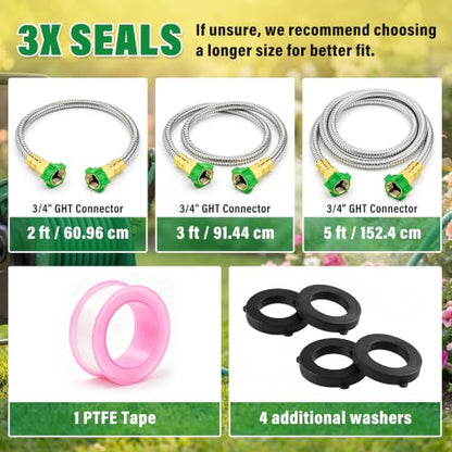 2FT Female to Female Short Garden Hose Adapter, Connecting Hose Reel - size: 2FT