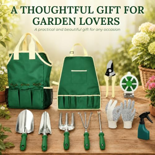 GardenHOME 11-Piece Gardening Tool Set – Garden Kit with Tote Bag, Apron & Accessories, Perfect Gardening Gifts for Women, Moms, and Beginners - style: 11piece