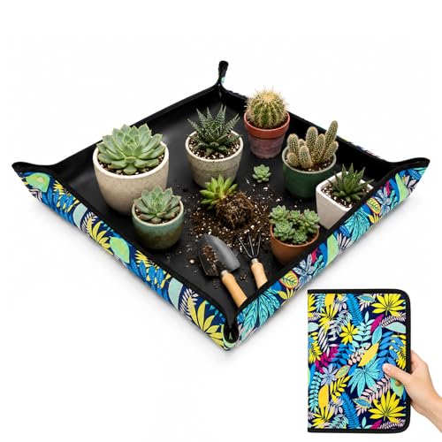 LIHAO Repotting Mat, 29.5x29.5 Waterproof Potting Tray for Indoor Plants