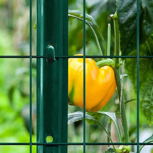 Green Metal Fence Post 4 feet, T Post for Garden Fence Wire Mesh, 8-Pack - color: Green, size: 4 FT- 8 PACK-GREEN