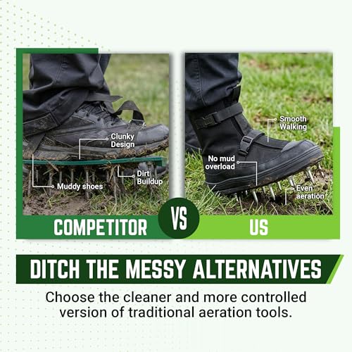 Mays Garden Shoe - Spiked Aerator Shoes | Adjustable Lawn Aerator Shoes for Grass, Soil, Garden, Epoxy Floors | Heavy Duty Stainless Steel Spikes | Yard & Grass Care Tool | Size 14 - size: Size 14