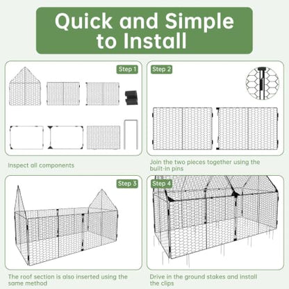 Decoroca 4x2ft Crop Cage - Metal Garden Cage with Flip-Top&12 Ground Stakes - size: 4x2ft