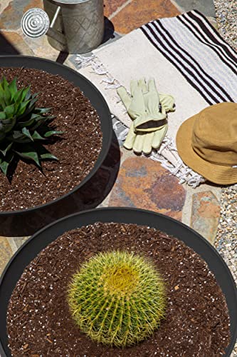 Veradek Mason Series Lane Bowl - Large Outdoor Bowl Planter - color: Black, size: 6"H x 24"DIA 2PK