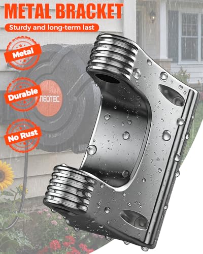 130FT Retractable Garden Hose Reel 1/2 Inch, Heavy Duty Wall Mounted Water Hose with Metal Bracket, Auto-Lock, Slow Return, 180° Swivel & 9-Pattern Spray Nozzle, UV Resistant Outdoor