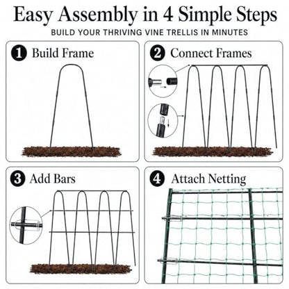 FOLLOOK Cucumber Trellis for Raised Garden Bed, 63x48inch, Black - color: Black, size: 63x48inch
