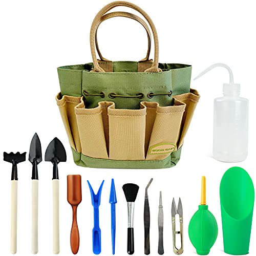G GOOD GAIN Garden Succulent Kit with Organizer Bag,15 Pieces, Green - style: Green