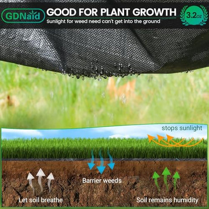 Weed Barrier Landscape Fabric 3.2oz Weed Barrier Fabric 3ft x 300ft Landscaping Fabric, Garden Weed Fabric for Gardening - size: 3.2oz-3x300ft