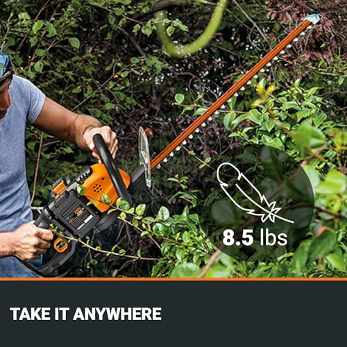 WORX Cordless Hedge Trimmer, 40V 26" Bush Trimmer, WG284.1 - style: 26" 40V Hedge Trimmer w/(2)2.0Ah Batteries