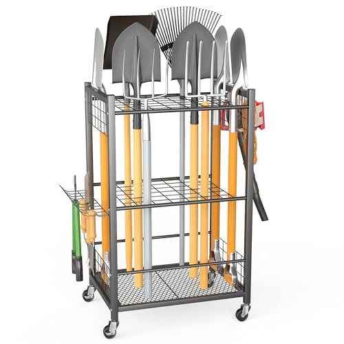 Ultrawall Garden Tool Organizer with Wheels, Yard Tool Storage Stand - size: Medium