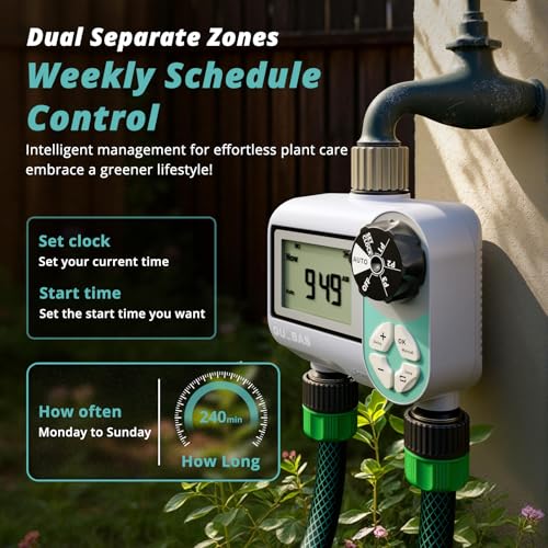 QUOBAS Sprinkler Timer, Weekly Programmable Water Timer for Garden Hose - size: Weekly Program 2 Zone