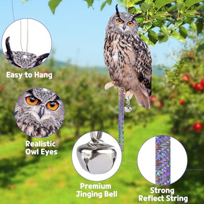4PCS Flat Fake Owl to Keep Pigeon Away from Porch - color: Brown Owl 4pcs