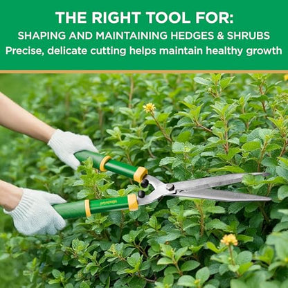 Miracle-Gro 21 in. Hedge Shears – Lawn and Yard Tool with Sharp Carbon Steel Blades, Comfort Grip Handles, and Lightweight Design for Shaping/Trimming Hedges, Shrubs, and Bushes - style: Hedge Shears 21"