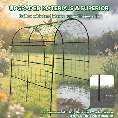 Garden Arch Trellis for Climbing Plants Outdoor - 83" H*71" W*43" L (Black) - size: 71"×44"×83"-B