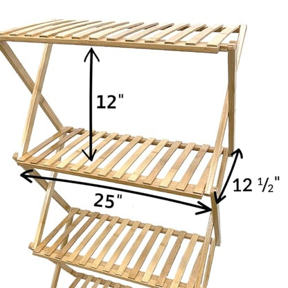 Ferry-Morse Plant Stand - Multi-Tier Indoor Outdoor with Roof Cover - Bamboo - size: Indoor Plant Stand, Roof Attachments & Cover