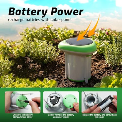 WiFi Soil Moisture Meter, 3-in-1 Smart Soil Tester for EC/Temp/Moisture, Wireless Plant Monitor with App, High Precision Digital Soil Sensor for Indoor Outdoor Garden & Lawn(Solar Powered)