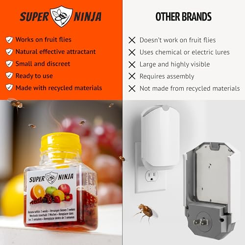 Super Ninja Fruit Fly Traps for Indoors, 6 Pack - size: 6 Traps