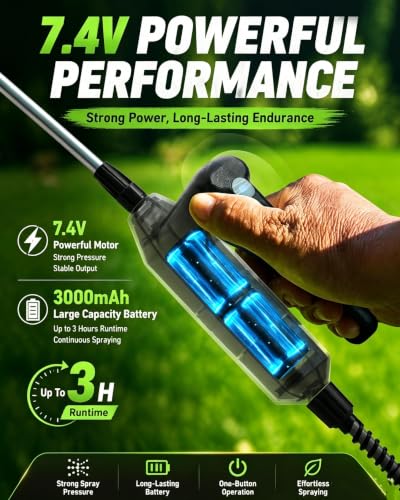 Weed Sprayer 2 Gallon, Electric Weed Sprayer 7.4V Powerful Battery