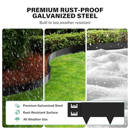 Metal Edging for Landscaping 6-Pack,40" L x 5" H(20Ft Total) - size: 5 inch