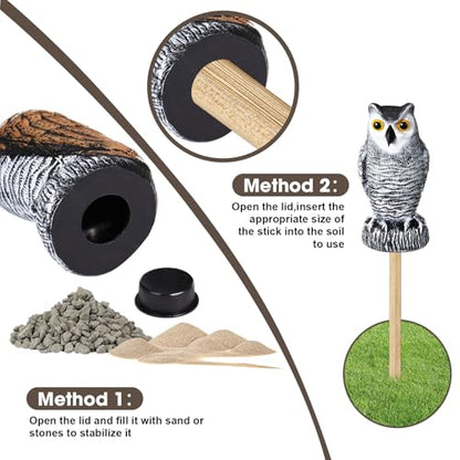 Qualirey 6 Pcs Fake Owl Decoys to Scare Birds Away 4 x 7.8 Inch Mini Plastic Owls Statue Outside Bird Deterrents Bird Scarecrow Sculpture Owl to Keep Bird Away for Outdoor Home Garden Yard Patio Decor