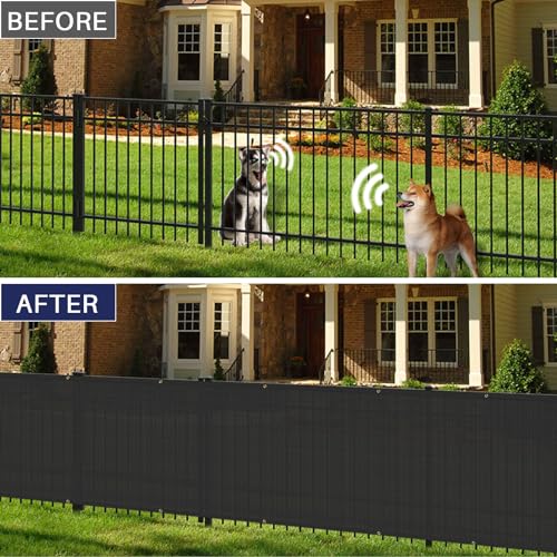 WINDSCREEN4LESS 6' x 2' Privacy Fence Screen in Black W/ Brass Grommet 85% Blockage Windscreen Outdoor Mesh Fencing Cover Netting 150GSM Fabric - Custom Size - color: Black, size: 6' x 2'