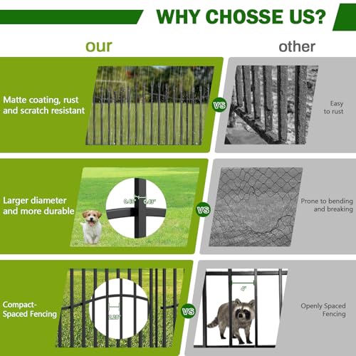 No Dig Garden Fence 24" H x 22.5'L Decorative Yard Dog Outdoor Panels - size: 24 in(H) X 11.25 ft(L)