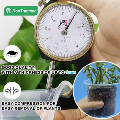 RooTrimmer 4" Clear Seeding Pots 50-Pack Round for Seeds Starting, Seeds Germination Transparent Nursery Pots with Drainage Holes (4Inch,Clear,50Pcs) - size: 4Inch 50P