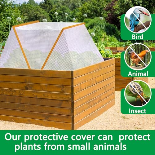 32" x 13" x 14" Garden Row Accelerator Plants Cover, Foldable Raised Garden Beds Vegetable Rows Plant Protector, Plant Net Cage Guard Greenhouse Cover for Protecting Vegetable Fruit from Animals - color: 1 Pc