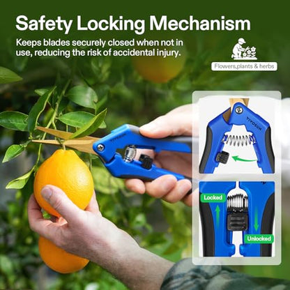 VIVOSUN 6.5 Inch Garden Scissors, Blue Pruning Shears for Plants, 6-Pack - style: Blue Curved Blade