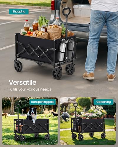 SONGMICS Small Collapsible Wagon, 400 lb Dynamic Weight Capacity
